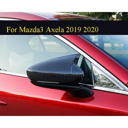 For Mazda3 Axela 2019 2020 Car Rearview Mirror Cover mirror Shell Housing Carbon fiber cover Car decoration accessories