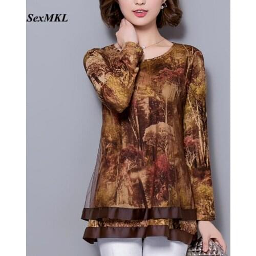 Plus Size Printed Casual Long Blouses Women 2020 Fashion Long Sleve Winter Ladies Tops Korean Clothing Elegant Loose Blusas