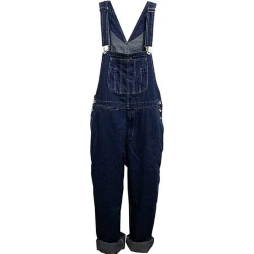 Plus Size 26-50 Hip Hop Denim Overalls Men Cargo Jeans Pants Casual Strajight Loose Baggy Suspenders Trousers Oversized Clothes