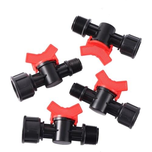 1/2" 3/4" Female/Male Thread Drip Irrigation Switch Valve Water Pipe Connector Home Garden Farm Greenhouse Micro Irrigation 1 Pc