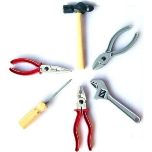 6Pcs/set Plastic Repair Tools Toy Children Builders Pretend Play Fancy Party Costume Accessories Set Kids Educational Toys Gift