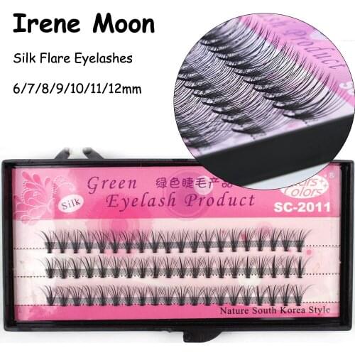 8/9/10/11/12mm Silk Fake Eyelashes Extension Makeup Eyes Lashes Natural Curl False Eyelashes Extension Eyes Tools Flare Eyelash