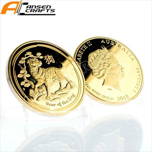 Free Shipping Dog Zodiac Gold Coin Fr.China