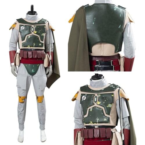 Fast Shipping Star Cosplay Boba Fett Cosplay Costume Men Uniform Armor Vest Cloak Outfits Halloween Suit Carnival Costum