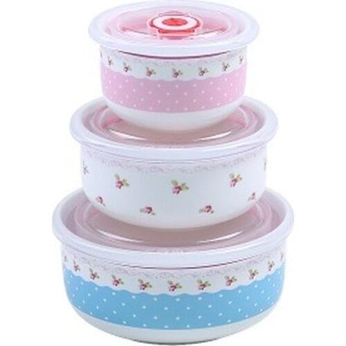 Fresh-keeping Bowl Sealing Bowls Microwave Work sealing cover 3PCS in One Preservation bowls ceramic
