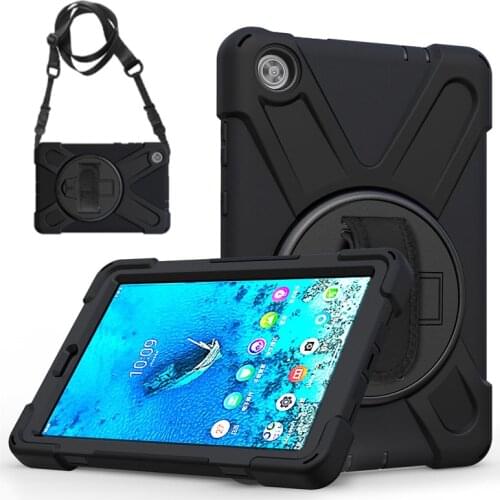For Lenovo Tab M8 8.0 Inch Tablet Hand Strap & Shoulder Strap 360 Degree Rotatable With Kickstand Cover for Lenovo tab M10 plus