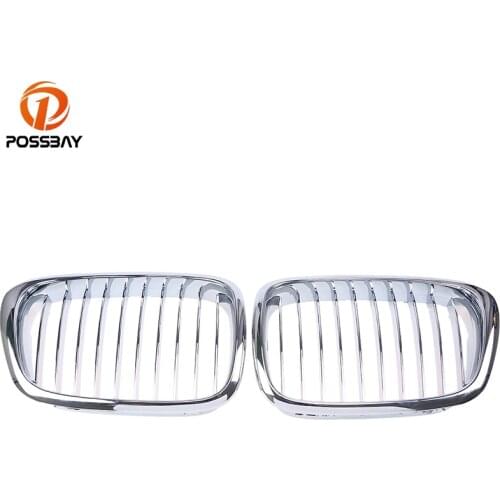 POSSBAY Plating Chrome Front Hood Kidney Grill Grille for BMW 5-Series E39 Touring 525tds/528i/530d 1997-2004 Car Accessories