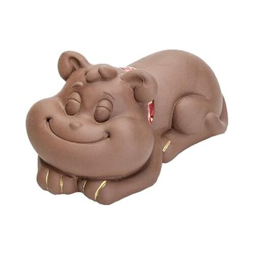 Fine Purple Sand Tea Pet Cute Dog Wangcai Handmade Kung Fu Tea Accessories Creative Tea Tray Decoration Teaware Free Shipping