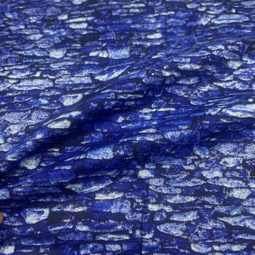 Beautiful 110cm Width 100% Cotton Fabric Digital Printing DIY Sewing Children Clothing Glitter Blue Dress Stone Texture Pattern