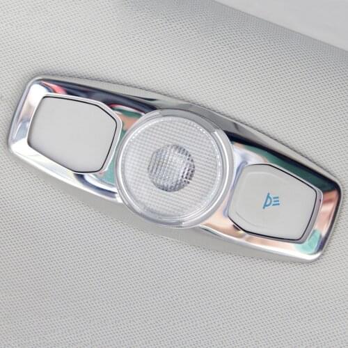 Stainless Steel Reading Lamp Cover Roof Lights Decoration Sticker For Ford Kuga Focus 3 4 MK3 MK4 2012-2015 auto accessories