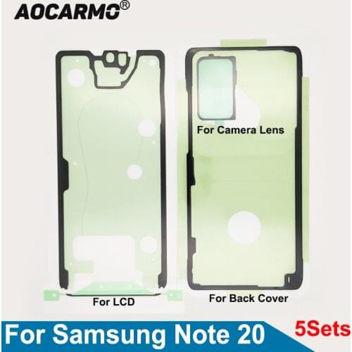 Aocarmo 5Pcs/Lot For Samsung Galaxy Note 20 LCD Screen Tape Back Sticker Camera Lens Waterproof Adhesive Glue