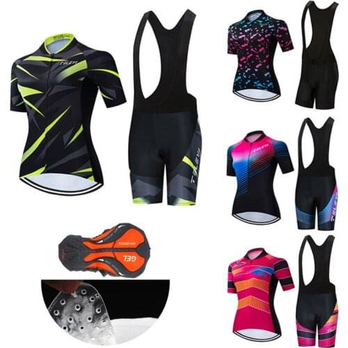 Summer Cycling Clothing Women BIB Gel Shorts 2021 Sport Bicycle Jersey Set MTB Dress Female Bike Clothes Skinsuit Suit Kit Wear