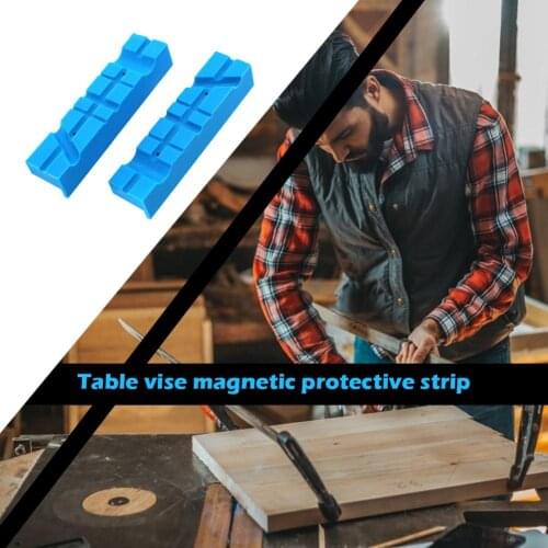 2 Pcs Magnetic Bench Vice Jaw Pad Multi-groove Mill Cutter Vise Holder Grips Heavy For Milling Cutter Accessorie