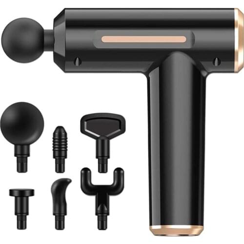 Echiisn Massage Gun for Athletes, Handheld Portable Fascia Massager for Lady Workout, 6 Massage Heads (Buttom)