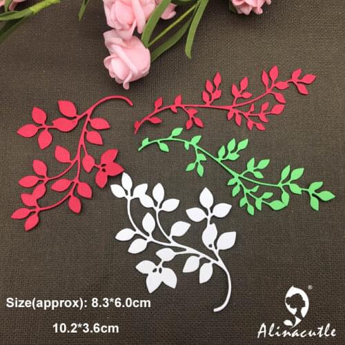 Metal Die Cutting Dies 2pc Leaf Branch Vine Spring Alinacraft Scrapbook Paper Craft Card Album Punch Stencil Art Cutter
