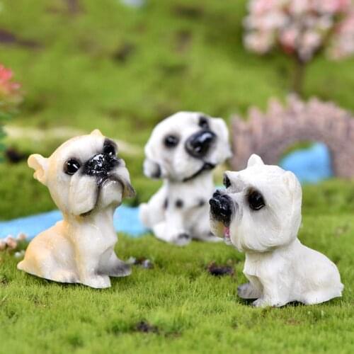 4Pcs Cat Dog Pet Micro-landscape Resin Ornament DIY Garden Succulents Decoration kids educational toys for children gift