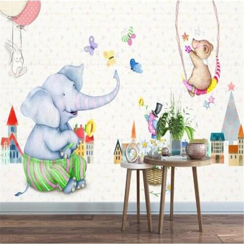 Milofi custom childrens cartoon large mural wallpaper Jane European watercolor animal TV background wall