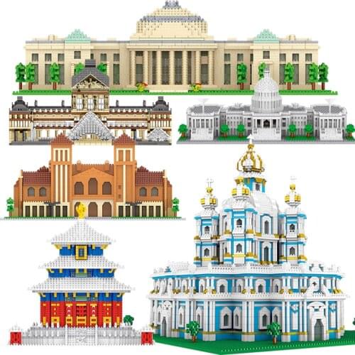 Mini Micro Blocks Diamond Architecture Building Bricks World Famous University MIT London Expert Sets Taj Mahal White House