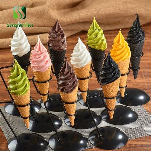 Simulation food model ice cream props for Custom Carbon Black Ice Cream Model 22CM Ice Cream Model Crispy Ice Cream sample Fake