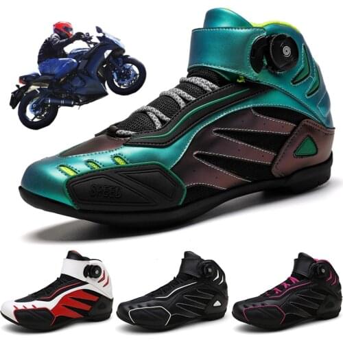 Motorcycle Boots Men And Women Summer Breathable Non-Slip Boots Off-Road Shoes Motorcycle Riders Travel Shoes With AdjustingKnob