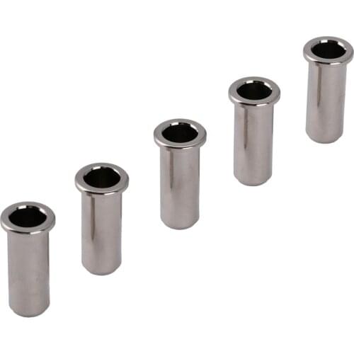 Musiclily Pro 25.5mm Brass Bass String Ferrules Bushings Through Body for Jazz Bass/Precision Bass, Nickel (Set of 5)