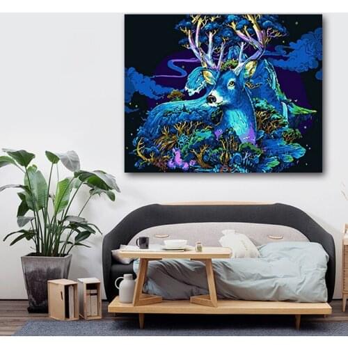 Paint by number art painting by numbers elk animal painting art decorative painting creative adult hand-painted decompression