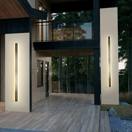Long Strip Wall Lamps Outdoor Waterproof Minimalist Bedroom Light Engineering Villa Background Wall Garden Wall Decorative Lamp