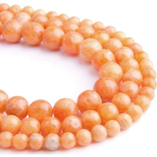 Natural loose orange quartz Jaspers stone beads for women Jewelry Making Diy Bracelet necklace Needlework Accessories wholesale
