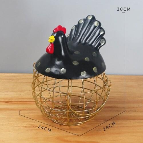 Strange American Rural Iron Decoration Egg Cage Fruit Basket Storage Simple Kitchen Iron Basket Egg Rack Home Ornaments
