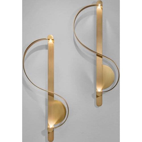 Unusual Copper/Metal Led Wall Lamp Warm Light Living room Corridor Wall Light Bedside Lamp Hotel Wall Sconce Atmosphere Deco