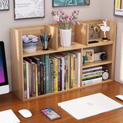 Nordic Style Simple Modern Desk Small White Bookshelf Children Wooden Corner Storage Student Home Office Multi-layer Bookcase