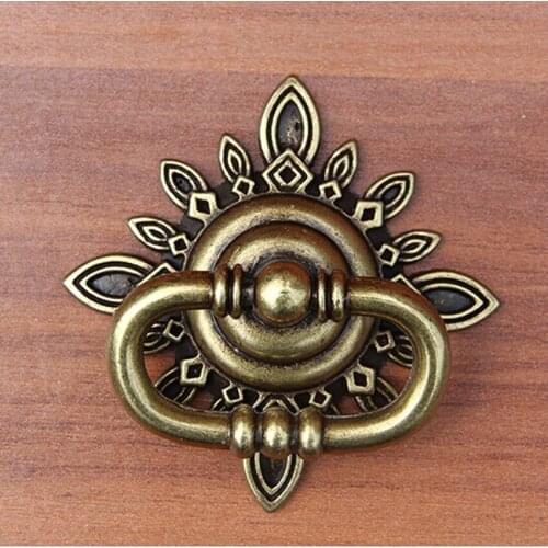 Retro style drop ring furniture hardware handle bronze drawer shoe cabinet cupboard dresser door handle knob 68mm