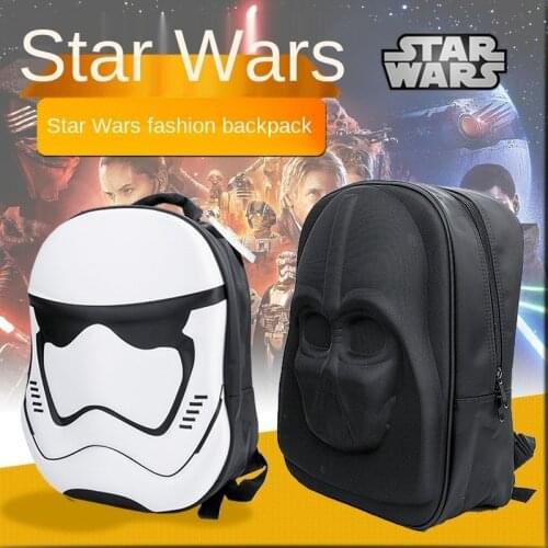 STAR WARS Star Wars 3D cartoon backpack Black Warrior White Soldier backpack computer bag Schoolbag Student Boy Backpack gifts