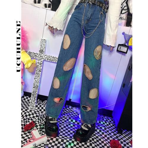 Женские рваные джинсы UCUHULNL China At AliExpress