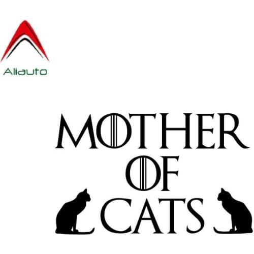 Aliauto Cartoon Creative Car Sticker Mother of Cats Lovers Mums Kitten Vinyl Waterproof Sunscreen Decal Black/Silver,13cm*8cm