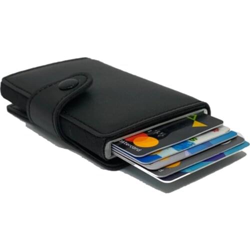 Smart wallet business card holder synthetic leather handmade smart automatic card holder men gift wallet RFİD Blocking technology
