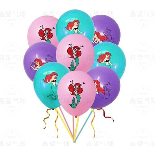 Disney mermaid princess animation pattern printing latex balloon childrens birthday wedding festival party decoration kids toys