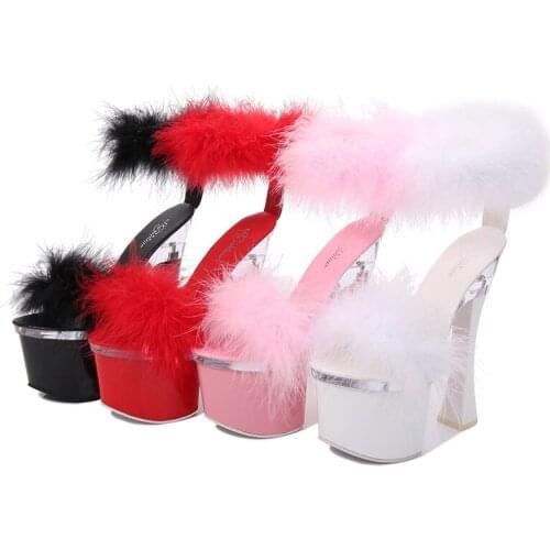 Womens shoes Sexy PU Chunky Heel Platform Sandals High Heels Party Shoes US size 4-10.5 No.10367-17