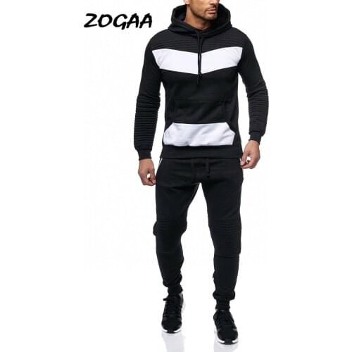 ZOGAA Men Tracksuit 2 Sets Of New Fashion Jacket Sportswear Mens Sweatpants Hoodies Spring And Autumn Mens Brand Hoodies Pants