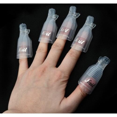 10 Pcs/Lot Remover Gel Polish Nail Art Soakers UV Nail Degreaser Polish Wrap Tool Nails Remover Soak Off Cap Clip