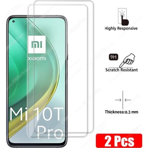 2Pcs HD Front Protection Glass For Xiaomi Mi 10T Pro Protective Glass For Xiaomi 10T Screen Protector Film 9H Explosion-proof