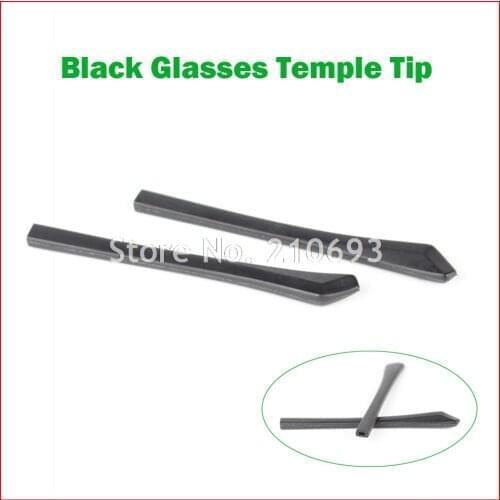 20pcs Free Shipping ET-012 Anti Slip Black Eyeglasses Glasses Temple Tips Accessories For Optical Frame Temples square hole