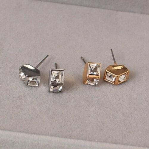 2020 new Korean fashion simple silver plated stud earrings for women men beautiful Crystal cool jewelry wholesale