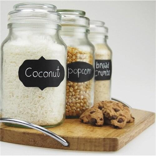 36Pcs Chalk Pen Chalkboard Sticker Labels Vinyl Kitchen Jar Decor Decals 5CM X 3.5CM