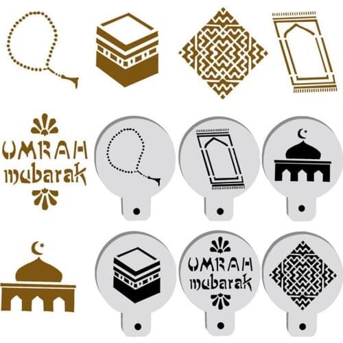 5Pcs Coffee Powder Mould Eco-friendly Unique Shape PET Cake Printing Stencil Mould for Home Powdered Sieve Tools