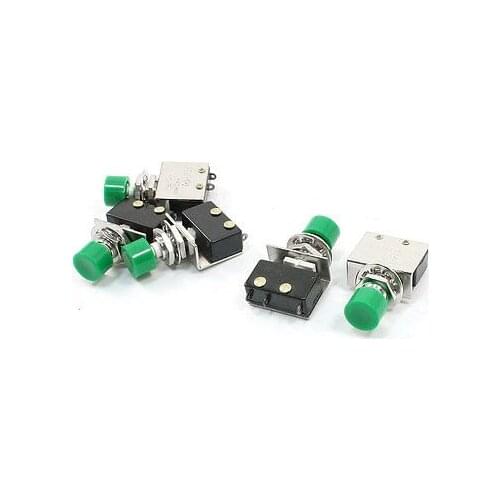 6V 250V AC Panel Mount Momentary SPDT Green Push Button Switch