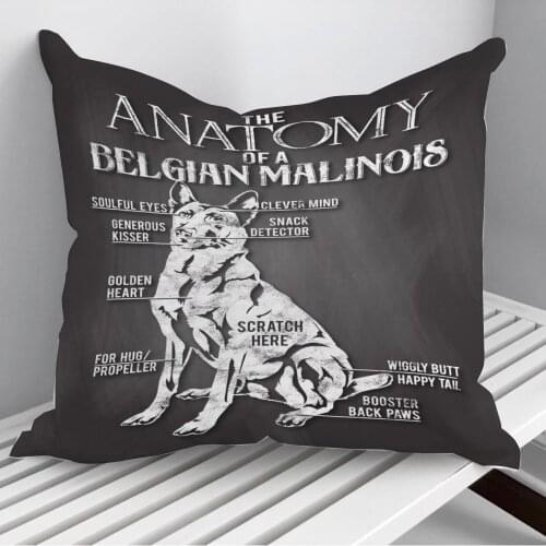 Belgian Malinois Anatomy Throw Pillows Cushion Cover On Sofa Home Decor 45*45cm 40*40cm Gift Pillowcase Cojines Dropshipping