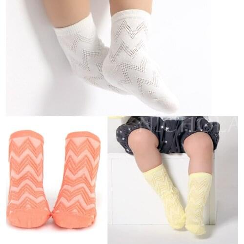W132 Free shipping The new children 1-6 years old cotton summer thin section mesh baby socks candy-colored baby socks boneless