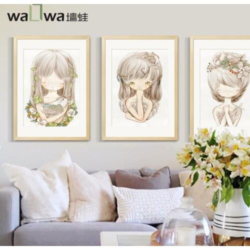 No rain wall frog Angel modern minimalist childrens room wall hanging box mural living room decorative painting