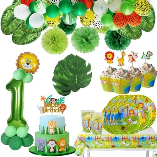 Birthday Jungle Party Baby Shower Animal Ballons Safari Party Jungle Theme Party Baloon Wedding Party Decor Kid Wild One Balloon